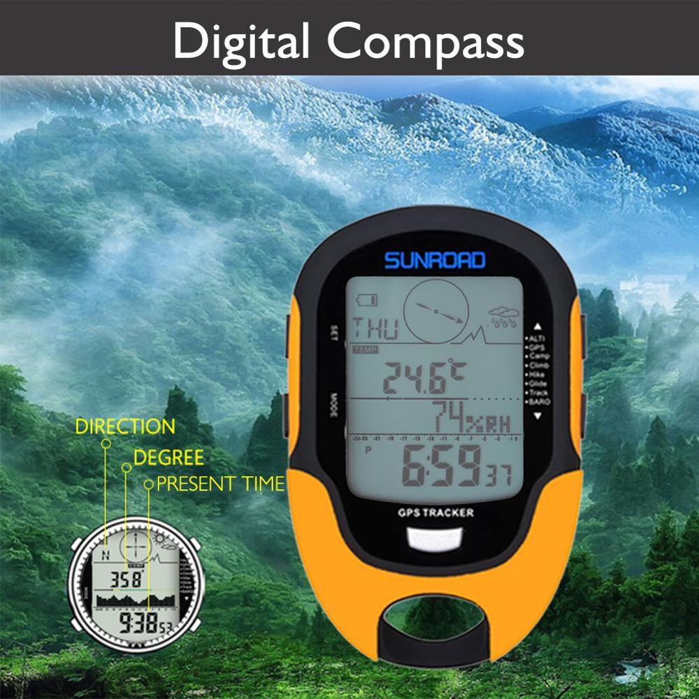 Sunroad  fr510 håndholdt gps navigation tracker modtager bærbar håndholdt digital højdemåler barometer kompas locator