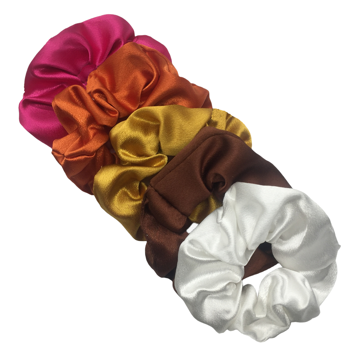 10/5 pz/lotto Accessori Donne Ragazze Raso di Seta Nastri per Capelli Solido Elastico Elegante Elastico Copricapi Titolare Scrunchy Nero