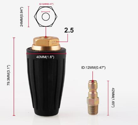 Tool Dagelijks Quick Connect Turbo Mondstuk Universele Voor Koud Water Hogedrukreinigers Voor Hogedrukreinigers Tot 3600 Psi: 025