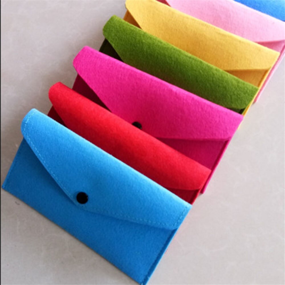 Felt Phone Case Wallet Slim Credit Card Holder ID Genuine Felt Buckle arriv