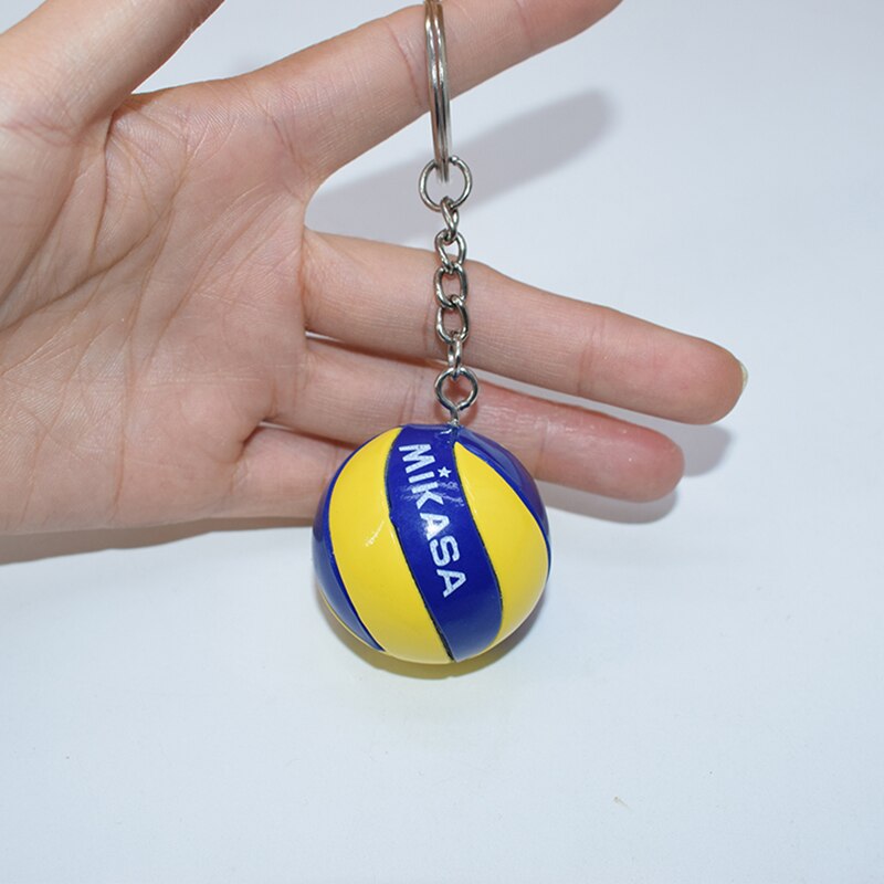 Criativo voleibol chaveiro de couro esportes vôlei pingente mini voleibol chaveiro pequena bola chaveiro saco acessórios