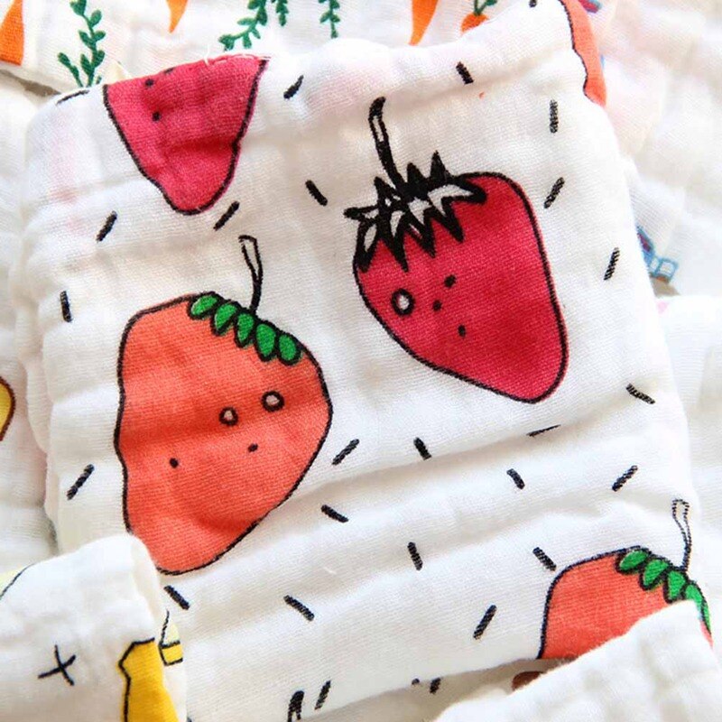 6 -kerroksinen puuvillaharso vauvan pehmeä neliömäinen kasvopyyhe pesuliina nenäliinat vauvan vauvan ruokinta sylkipyyhkeet 25*25cm satunnainen 1pc