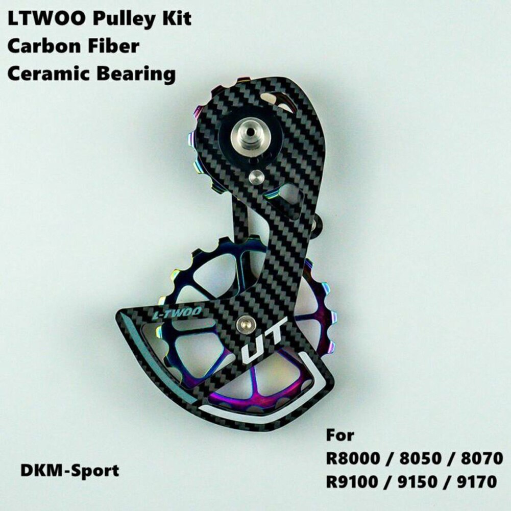 ​11 Speed 12T 18T Ceramic Bearing Carbon Fiber Bike Rear Derailleur Cage Pulley Wheel Kit Bicycle Cycling Parts Outdoor Riding