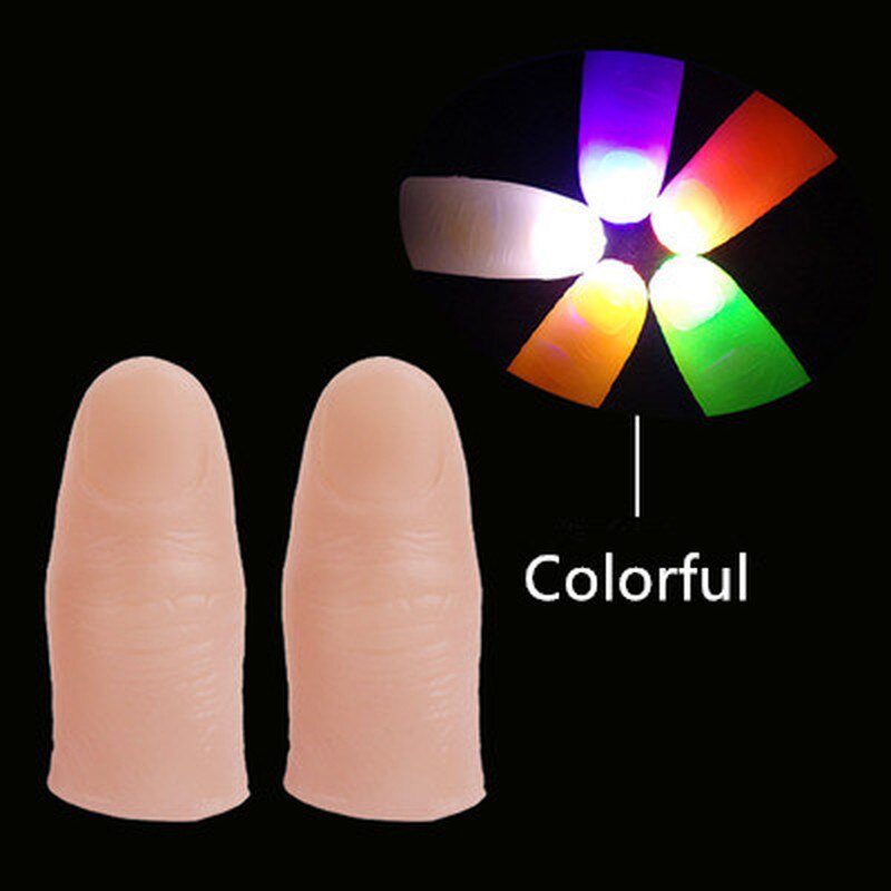 1 para kreatywnych magicznych twórców czerwone zapalają się kciuki porady z doprowadziło czerwony magiczny kciuk wskazówka światło iluzja miękki standardowy rozmiar 2 sztuk rekwizyty