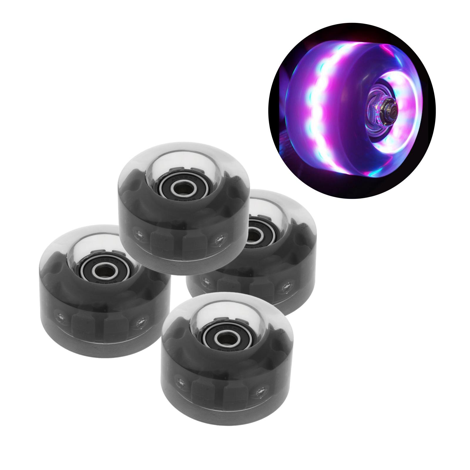 4Pack Quad Roller Skate Wielen Licht Up Lagers Voor Dubbele Rij Schaatsen Grip Lagers Onderdelen Gratis Rollerskate: PGB