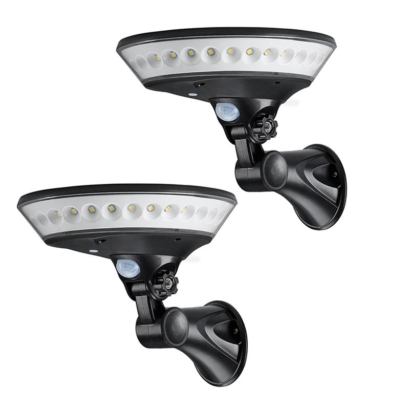 [LTOON]360 degree lighting outdoor solar light PIR motion sensor solar garden light energy saving street lamp wall lamp: 2 pcs