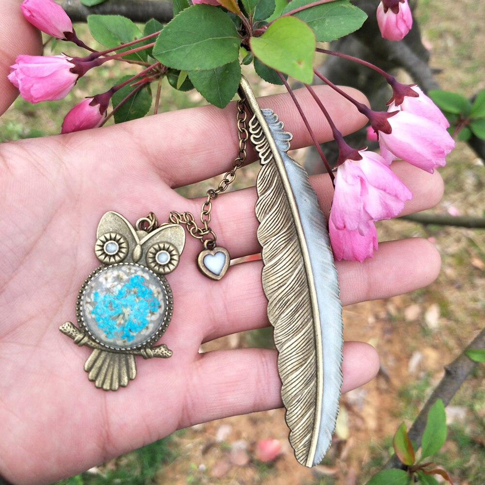 Metal Bookmark Feather Crown Luminous Feather Owl Bookmark Glow In The Dark Label Read Maker Book Accessories