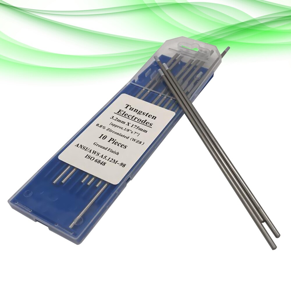 10pcs/1 Bag TIG Welding Tungsten Electrodes 0.8% Zirconiated WZ8 Tungsten Electrode Welding Rods (1.0MM x 150MM): Silver 10