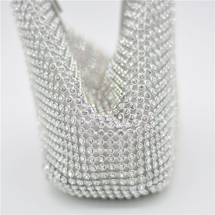 Bløde kvinder aftenposer diamant rhinestones koblinger kvindelige sølv sort guld krystal bryllupsfest håndtasker pung