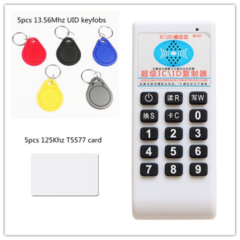 RFID 125Khz à 13.56MHZ copieur duplicateur Cloner RFID NFC ID/lecteur de carte à puce et cartes d'écriture: RFID Copier5Key5Card