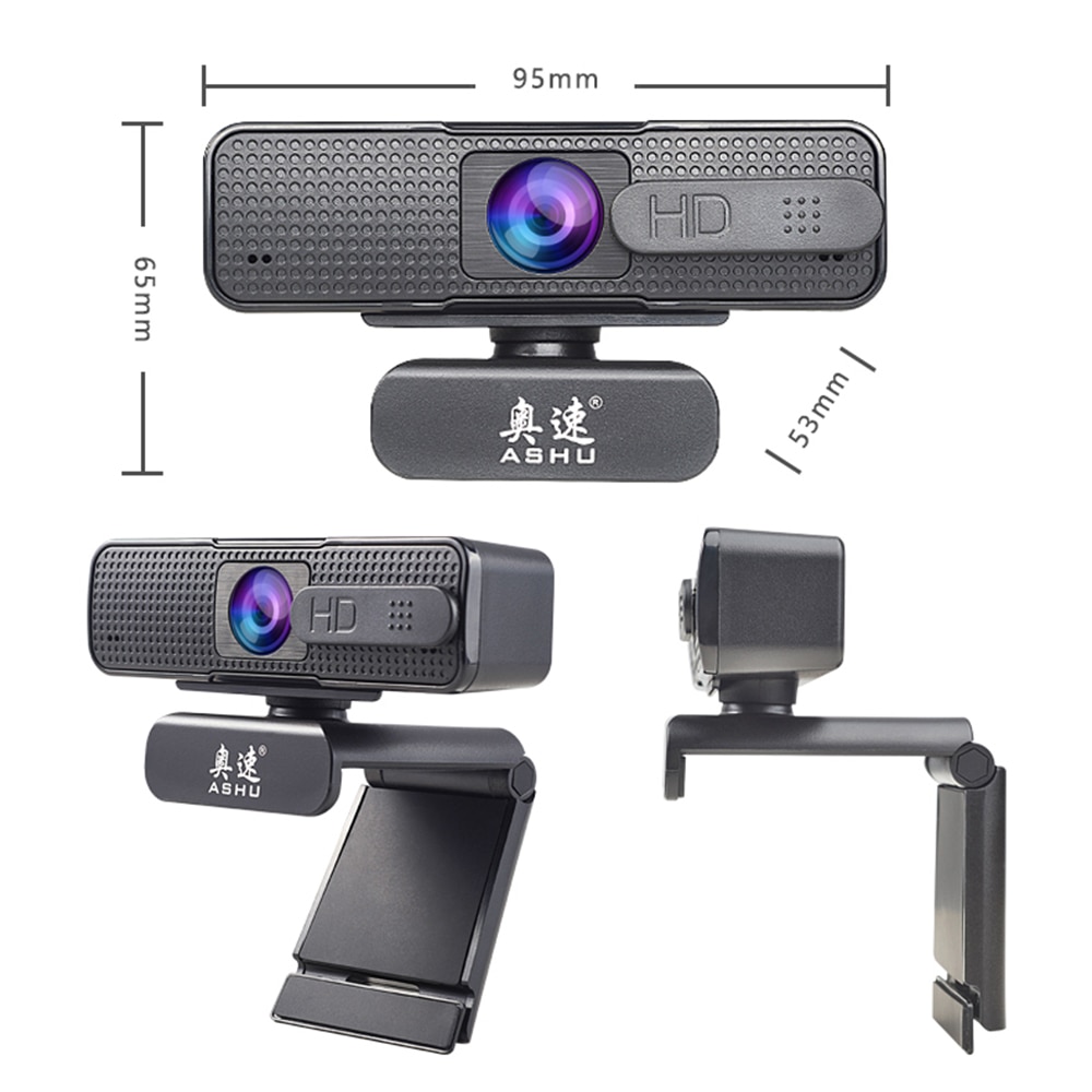ASHU webcam HD 1920x1080P Video Web camera with Double Noise Reduction Microphone Autofocus Function Web Cam for pc
