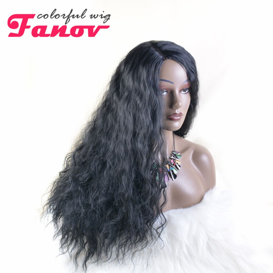 Long Curly Wigs Black Wavy Wig for Women 26 Inch Right Part Synthetic Heat Resistant Hair Women's wig for Cosplay Costume Daily