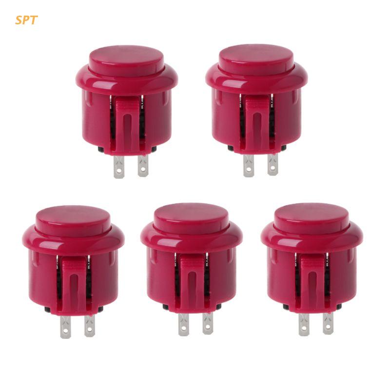 5Pcs 24Mm Arcade Game Ronde Knop Ingebouwde Kleine Micro Schakelaar Voor Jamma Mame Xx: Red