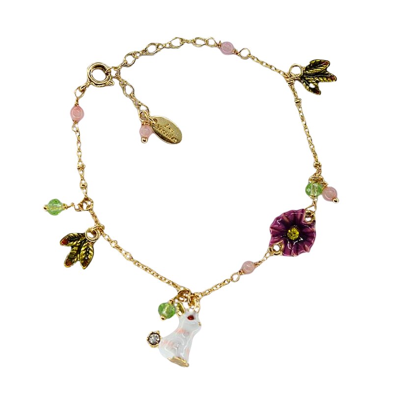 European and American enamel glaze bunny series female flower leaf Women Female bracelet: Default Title