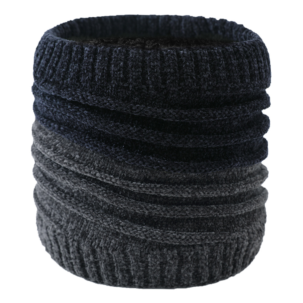 Écharpe en molleton à col pour homme et femme, écharpe à couture coréenne, à simple cercle, pour l&#39;extérieur, hiver: Black