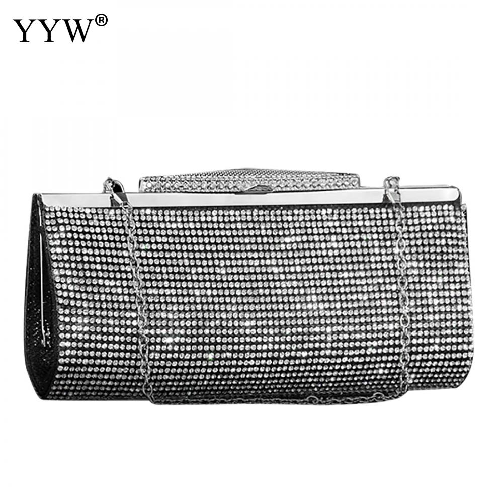 Soirée sacs pochette sac bandoulière Pu cuir strass sac à main de mariée femmes chaîne féminine sac de mariage