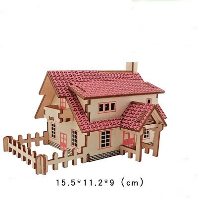 Christmas goods 3D wooden puzzle toy building house DIY manual assembly kit children's educational toys