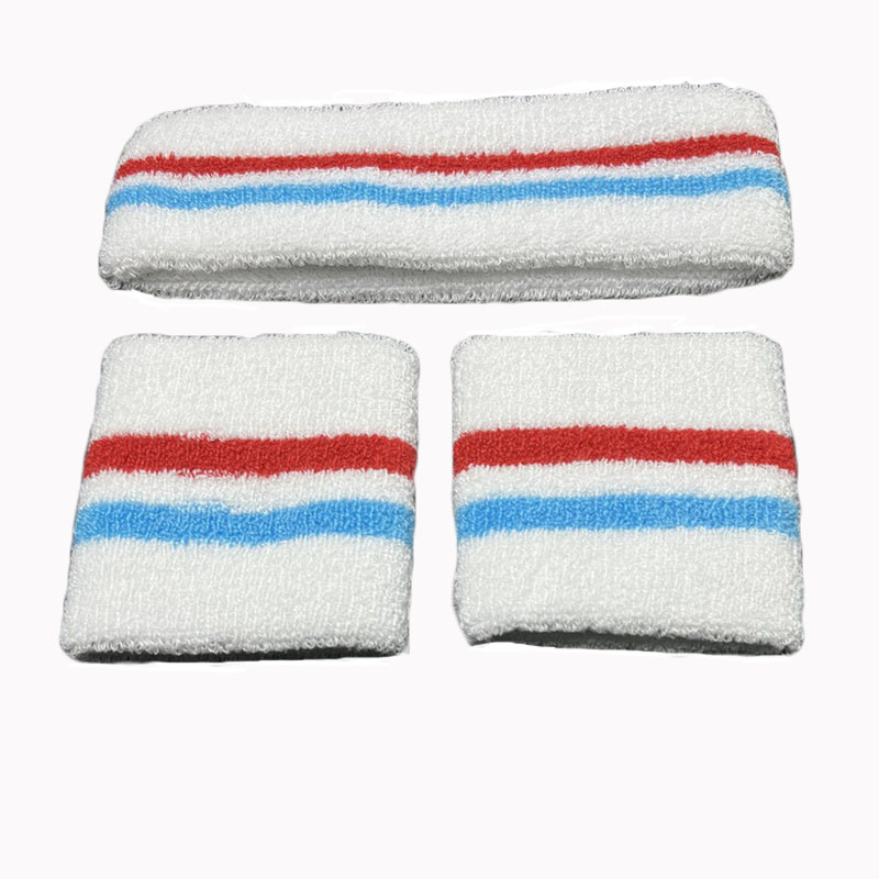 Mannen Vrouwen Sport Polsbandjes Voor Tennis Yoga Hoofdband Volleybal Pols Brace Guard Basketbal Fitness Handdoek Zweetband Head Band: 1 set 10