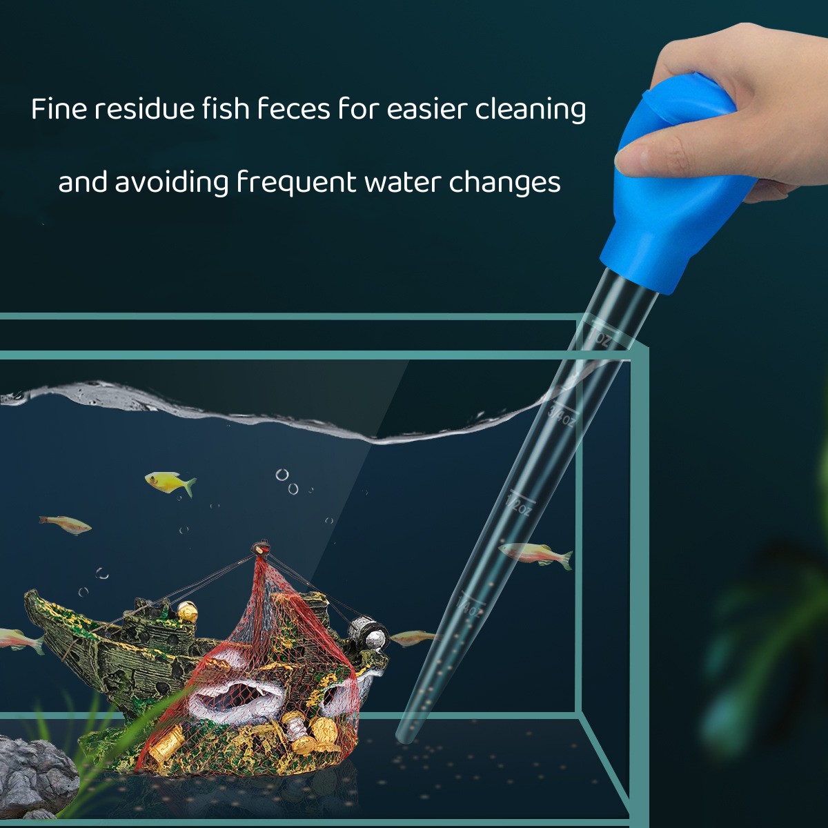 Alargar pipetas, sifón para acuario, aspiradora para pecera, herramienta de limpieza Simple para cambiador de agua de acuario