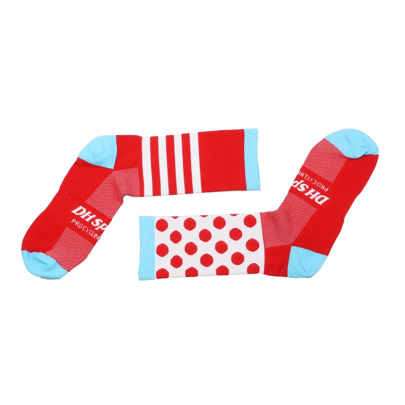 1 para skarpet rowerowych Unisex skarpety sportowe wysokiej jakości wygodne i oddychające skarpety akcesoria sportowe: Cyan red L