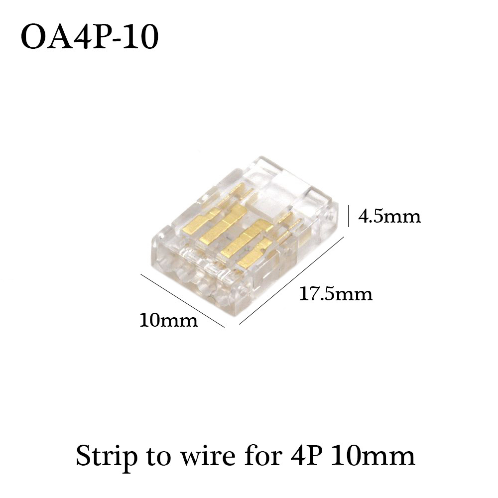 COB Strip to Wire LED Connectors 5 8 10mm Connection Solderless Extension For CCT FCOB RGB LED Strip Lights 2 3 4 Pin Connector