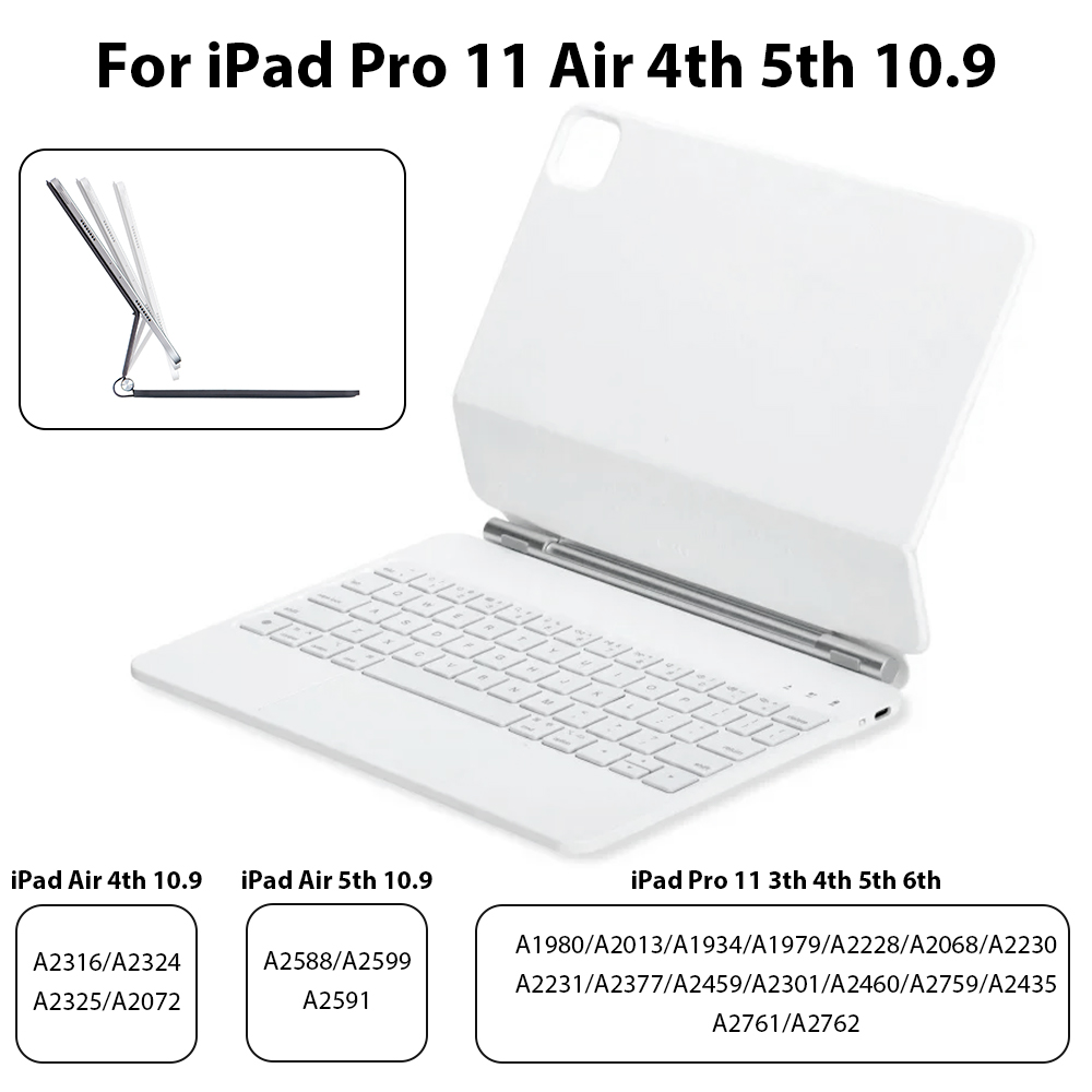For Ipad Keyboard Case For Ipad 10th 11in 12.9in Magnetic Magic Keyboard Backlit Bluetooth Wireless Keyboard Ipad Accessories