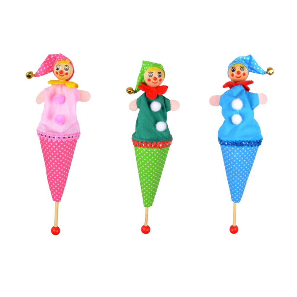 Baby Clown Cartoon Rattle Toys Retractable Smiling Clown Hide Seek Play Jingle Bell Stuffed For Children Dolls Educational Toys