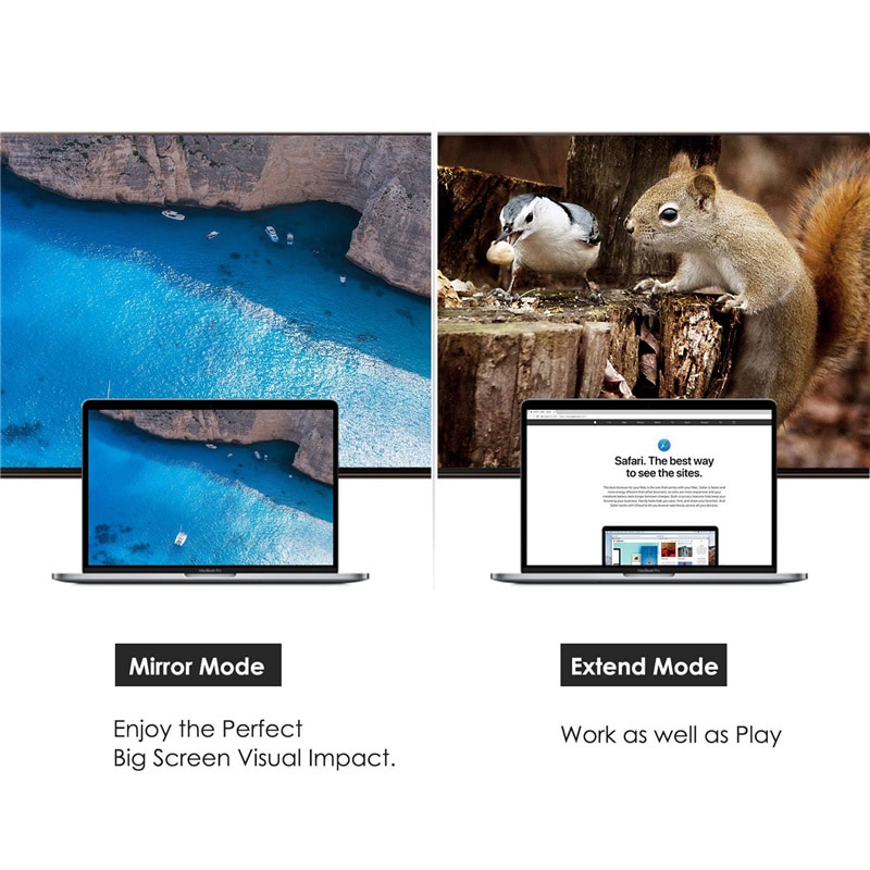 USB C to HDMI + VGA, USB Type C (Thunderbolt 3 Compatible) to HDMI 4K+VGA Adapter, Compatible Macbook Pro/Chromebook Pixe