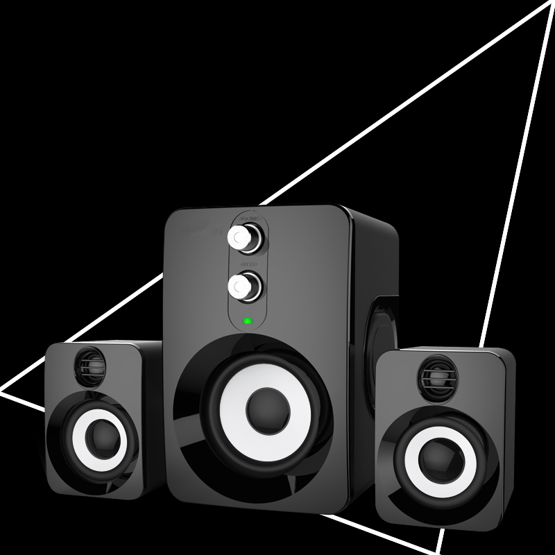 Multifunctionele Computer Speaker Computer Notebook Mobiele Telefoon Audio Home USB Multimedia Bluetooth Speaker 2.1 Actieve Subwoofer: Black