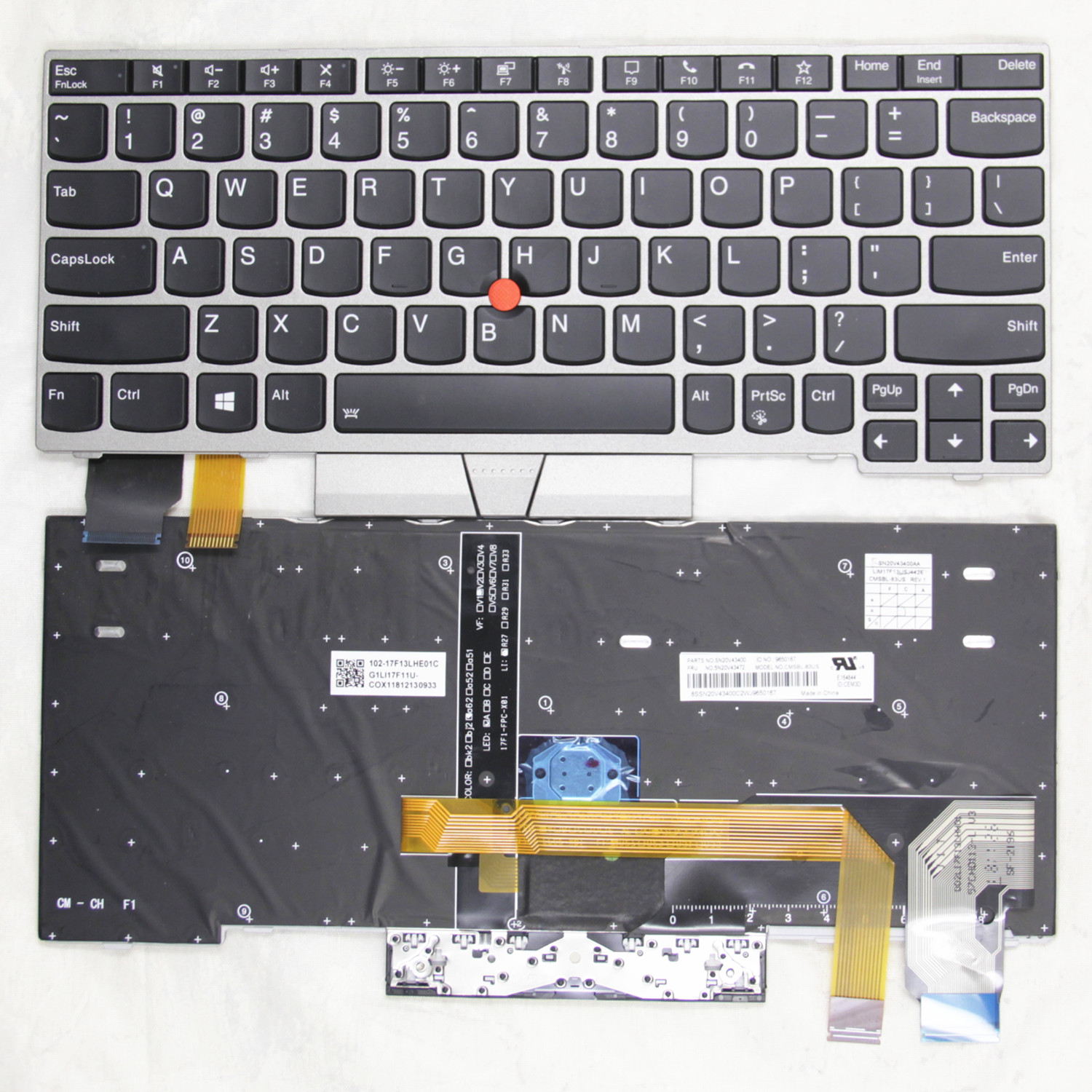 Original US for Lenovo Thinkpad X280 A285 X390 X395 S2 5TH X13 L13 Laptop Backlit Keyboard 01YP142 01YP222 01YP120: Silver frame Backlit