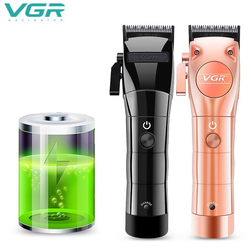Cortadora de pelo eléctrica VGR, cortadora de pelo de Metal, cortadora de pelo lavable, máquina de pelo con cabezal de aceite, máquina de pelo de carga rápida recargable