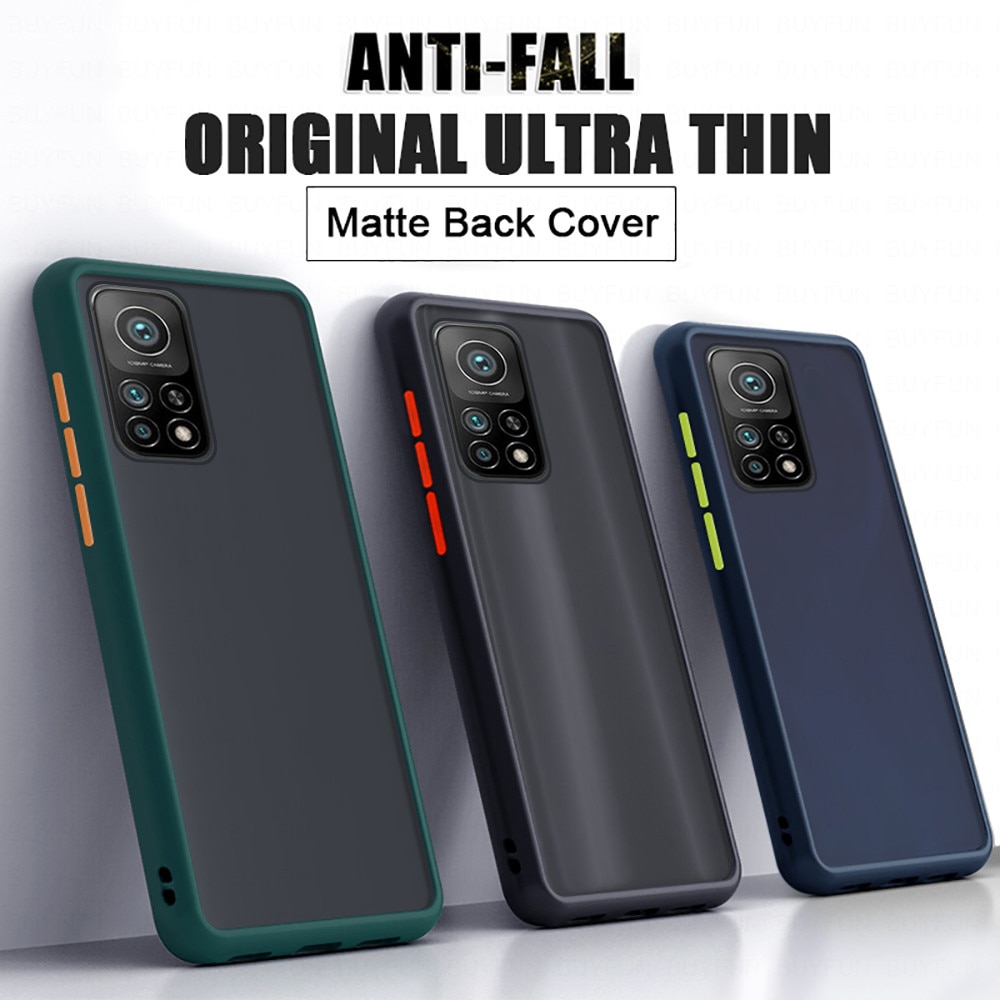 Para xiaomi mi 10t pro caso à prova de choque em xiomi mi10t armadura matte caso protetor do telefone mi10tpro tpu pele sentir capa escudo coque