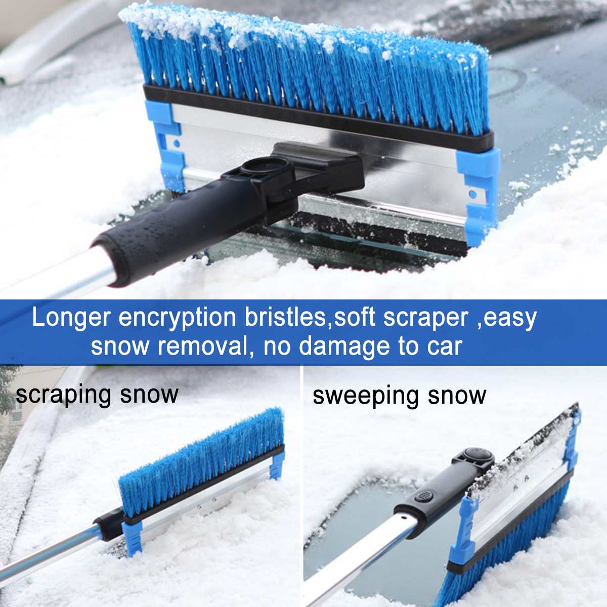 6 In 1 Auto Sneeuwschuiven Verwijdering Ijs Ontdooien Schrapen Sneeuw Vegen Borstel Met Ruitenwisser Bescherming Voor Voertuig Winter Gereedschappen set