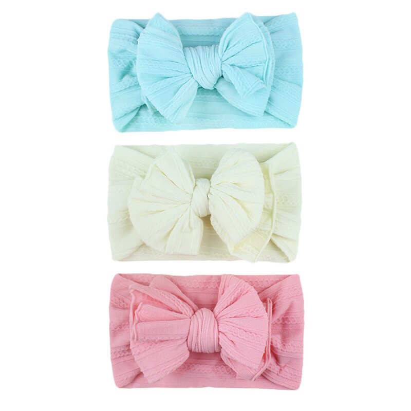 3 pz/set carino Bowknot neonate fascia Candy colore elastico infantile fascia per capelli turbante accessori per capelli per bambini copricapo: 1