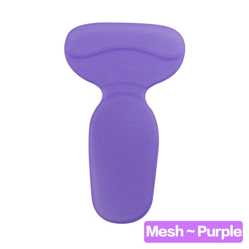 1 pair Gel Foot Care Orthopedic Insole Brand T-Shape Silicone Non Slip Cushion Foot Heel Protector Liner Shoe Insole Pads: Mesh-Purple