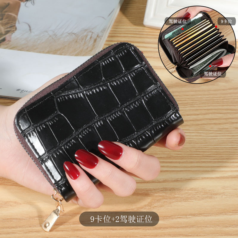 Vrouwen Mini Id-kaart Houders Krokodil Business Credit Card Houder Pu Leather Slim Bankkaart Case Organizer Portemonnee Rits Unisex: 5