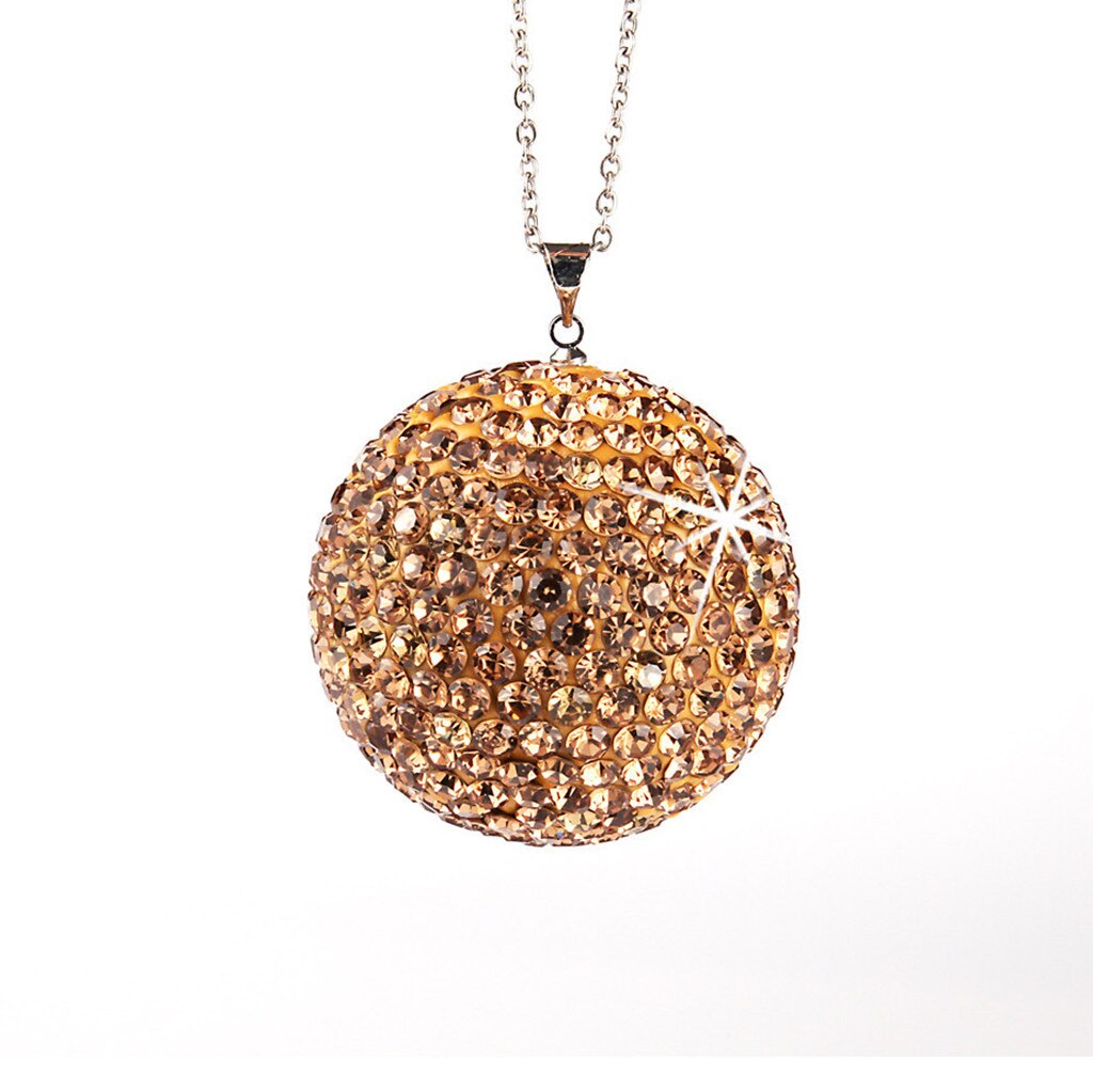 Auto Accessoires Auto Achteruitkijkspiegel Hanger Auto Charm Bling Crystal Bal Ornament Opknoping Auto Accessoires: Geel