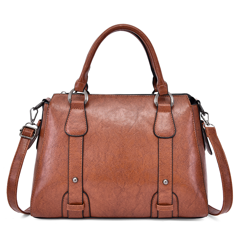 Marken-damen-schultertasche, damenhandtasche aus pu-leder, retro-umhängetasche, motorrad-umhängetasche