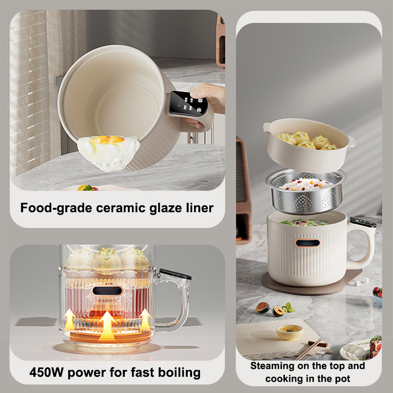 Reiskocher mit niedrigem Zuckergehalt, elektrische Nudeln, Pfanne, Tasse, Eier, Omelette, Bratpfanne, Brei, Suppe, Eintopf, Kochen, Pot, Wärmer, Dampfgarer