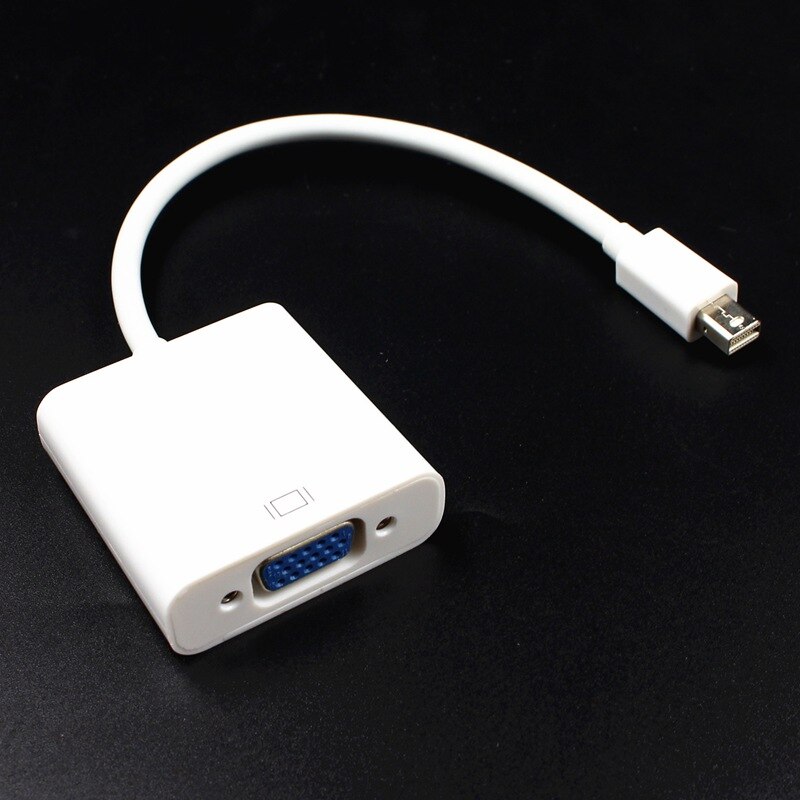 -For MacBook Air Pro iMac Mac Mini Thunderbolt Mini DisplayPort Display Port Mini DP To VGA Cable Adapter 1080P(white)