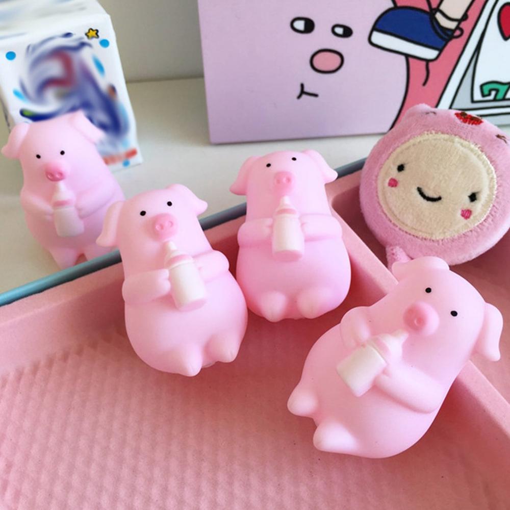 Cute Pink Cartoon Pig Squeezing Screaming Venting Piglet Bottle Pig Doll Cute Venting