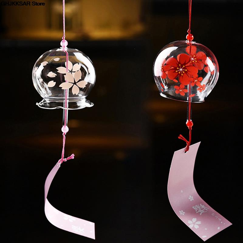 Campana de viento japonesa, carillón de viento japonés de cristal hecho a mano, decoración para el hogar, Spa, cocina, decoración de oficina, 1 ud.