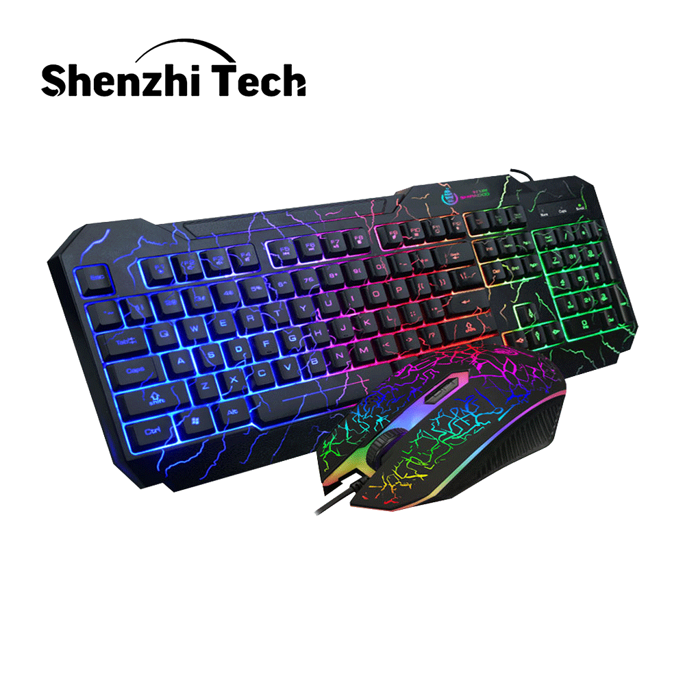 D620 Gamer Keyboard and Mouse Mechanical Feeling Game Accessories Rainbow Backlit RGB for PC Computer Laptop Home Office