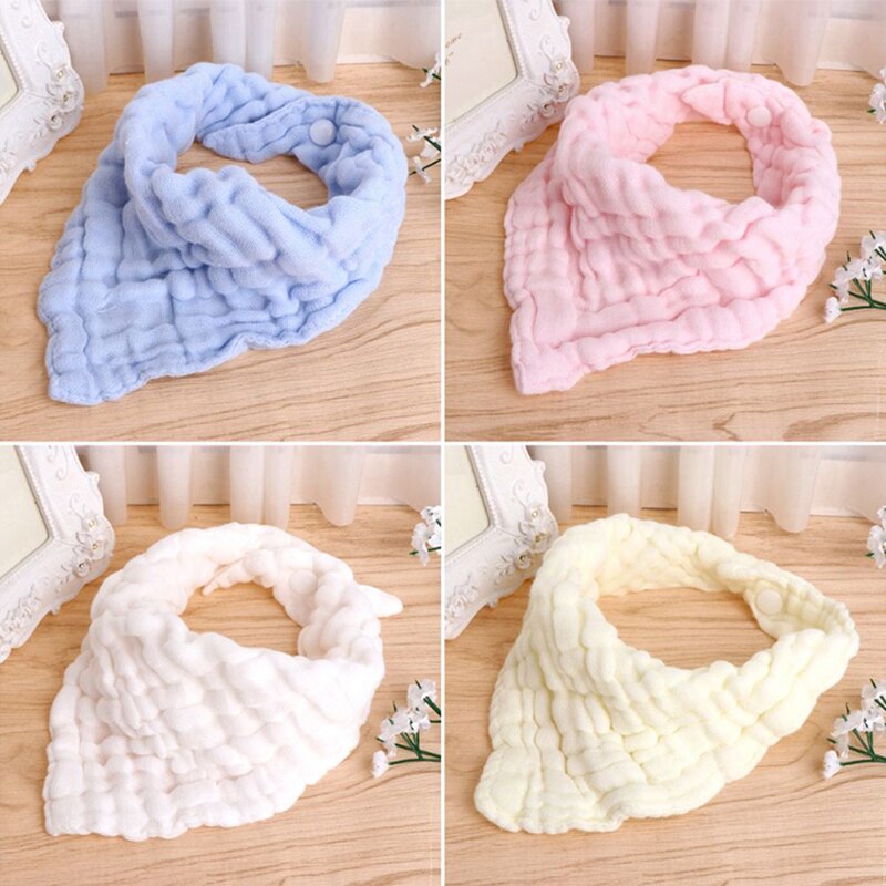 Baby Simple Soft Pure Cotton Blend Gauze Bibs Burp Cloths Saliva Towel Feeding Triangle Bandana Neonatal Towels