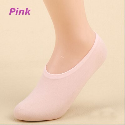 5pairs/lot Super elastic solid candy colors Invisible low boat socks for girls kids mother summer sock slippers one size fit all: Pink