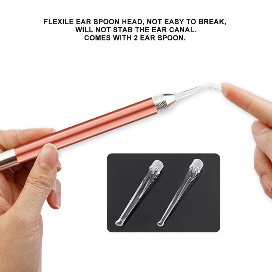 Stainless Steel LED Ear Spoon Ear Wax Tweezers Luminous Booger Clip Set Ear Nose Care Tool Ear Care Kit l