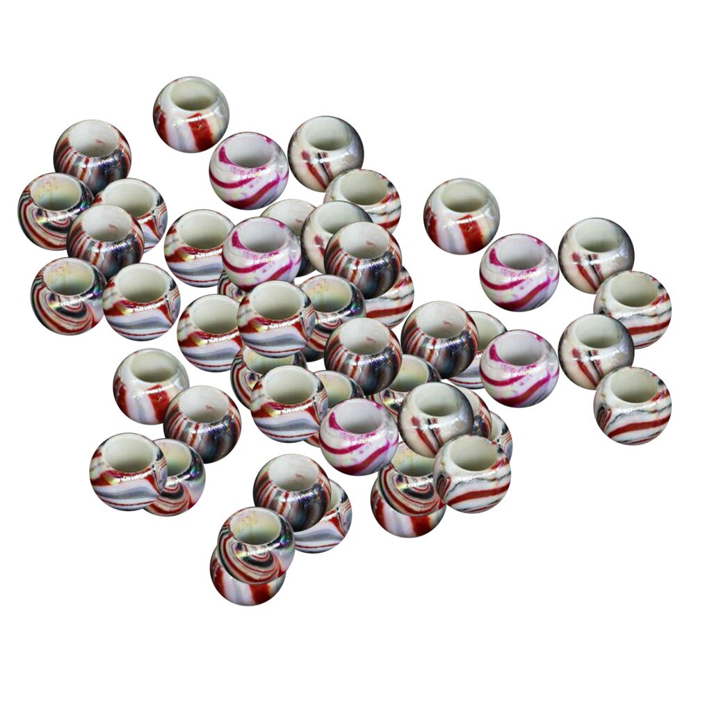 50 stykker dreadlocks perler sæt hårringe smykker til fletninger dreadlocks tilbehør hårmanchetter hårfletning: Rød