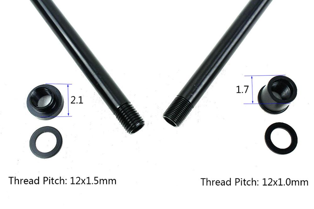 Eje pasante trasero, 12x142, 168mm de longitud, paso de rosca de 1,0mm o 1,5mm