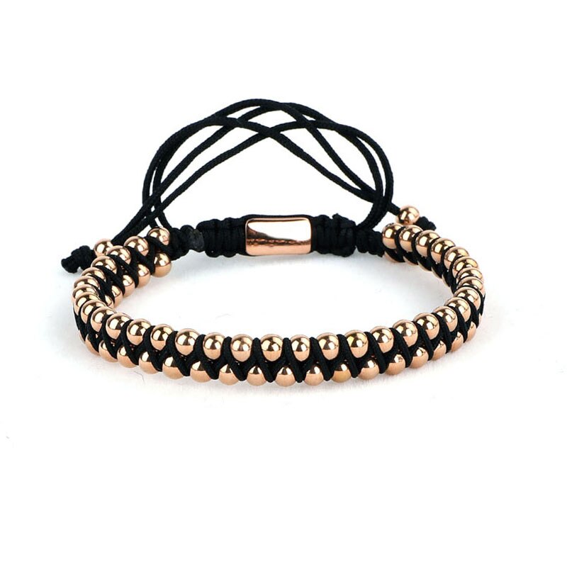 4mm stainless steel beads cute braided macrame bracelet men women jewelry