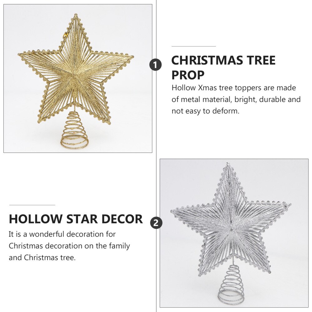 Springy Christmas Tree Topper Star Art Crafts Decoration Scene Layout Props